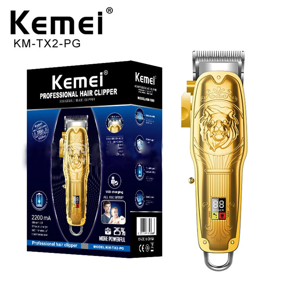 Kemei KM TX2 + PG все металлические волос Машинка для стрижки электрическая машинка Для