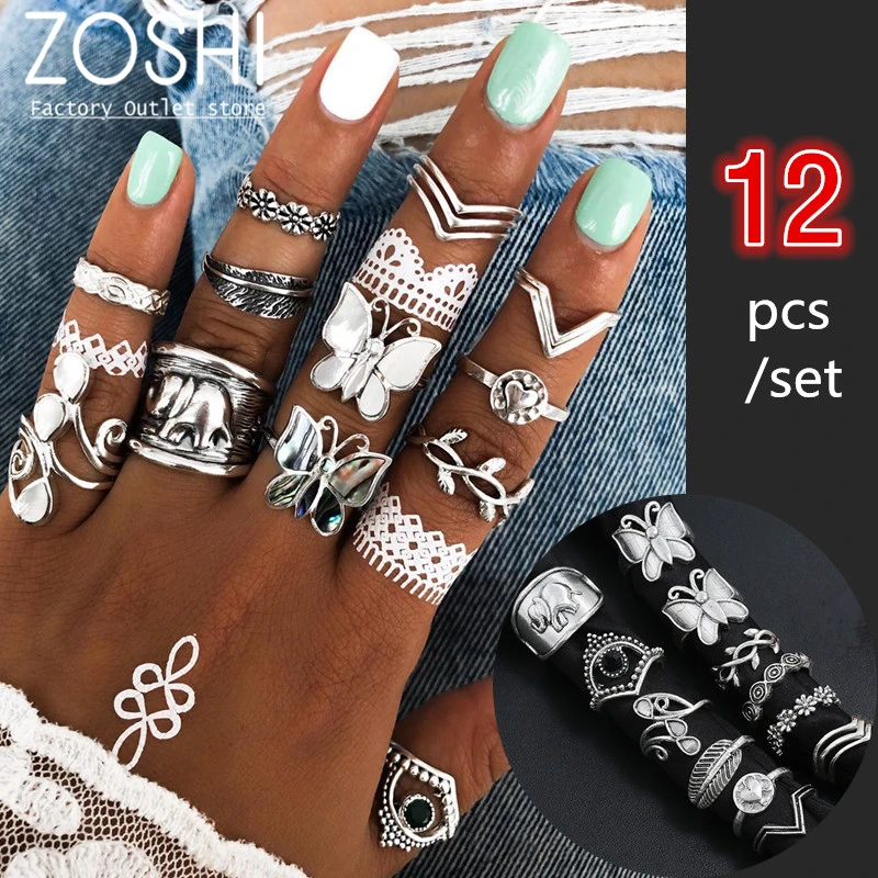 5 14 шт. набор колец в стиле ретро|Кольца| |
