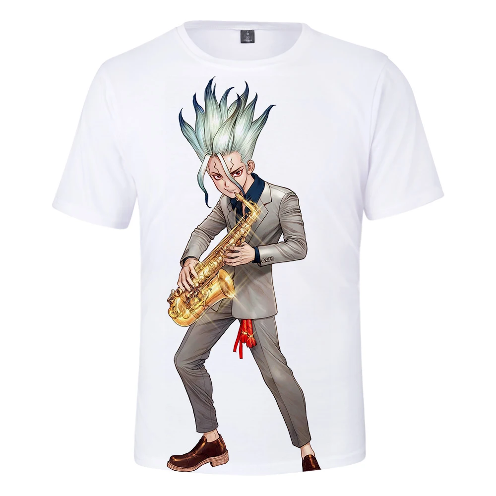 Футболка с 3D-принтом dr.stone для мальчиков и девочек модный топ коротким рукавом