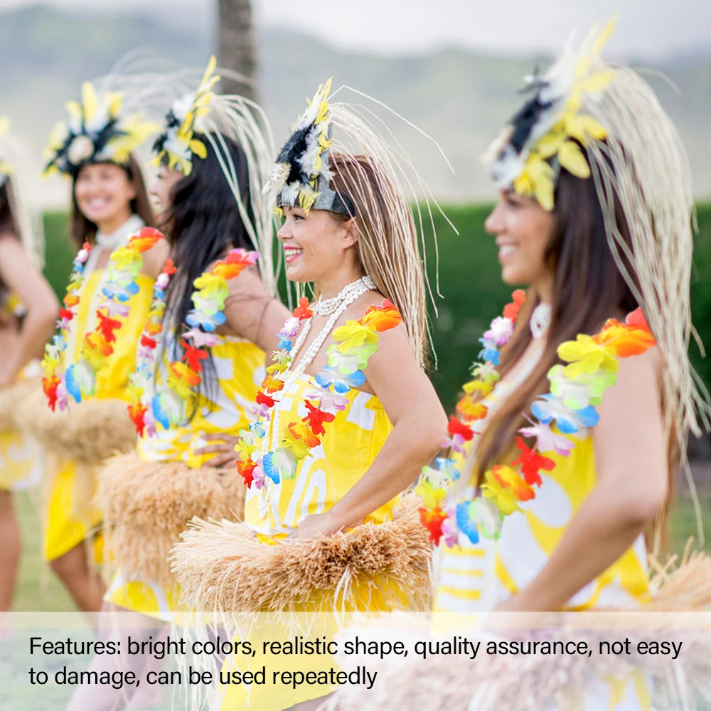10Pcs Adult Kids Children Flower Wreath Necklace Garland Hula Skirts Hawaii Beach Decor Jungle Carnival Birthday Party Supplies | Дом и сад
