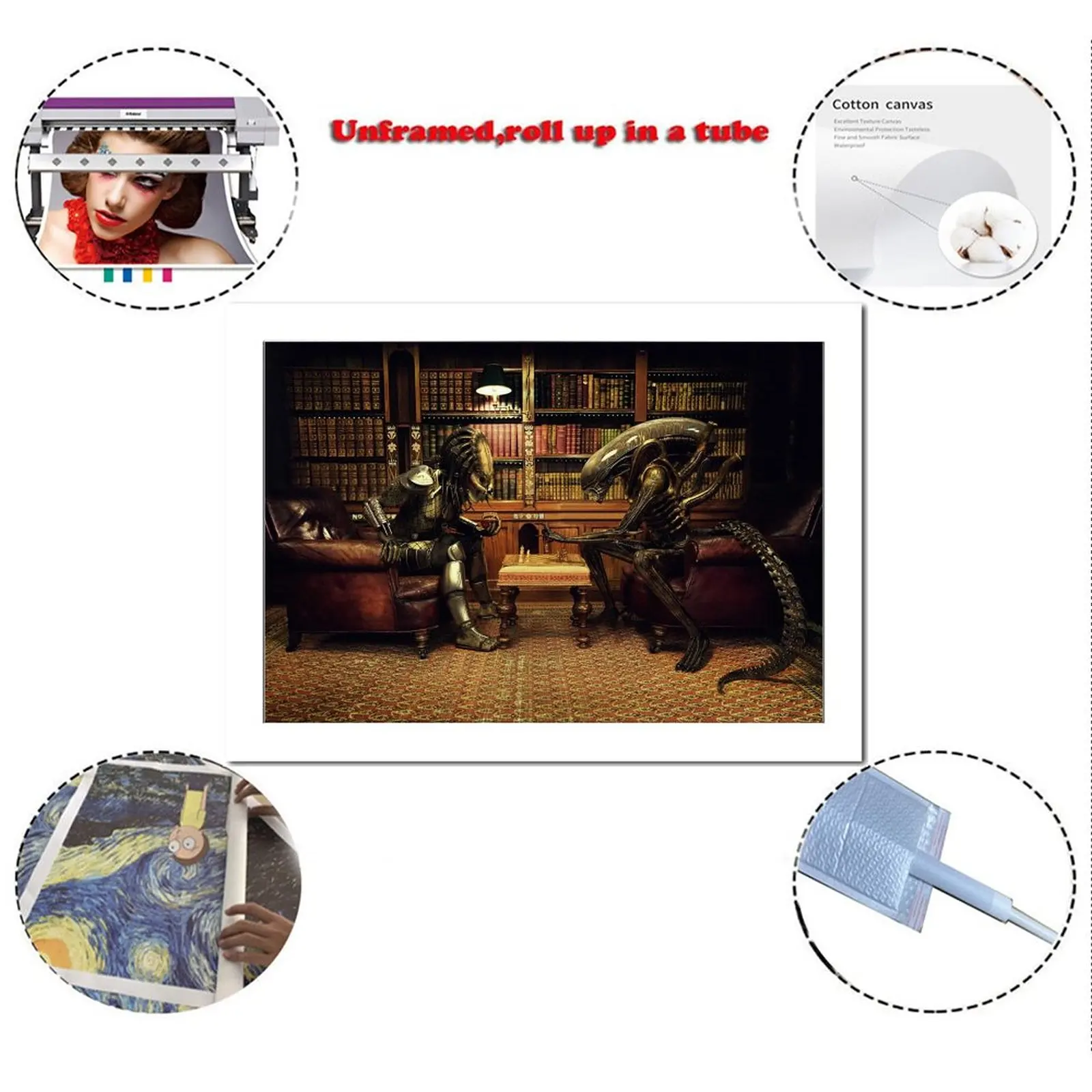 Инопланетянин против Хищника игра в шахматы холст художественный плакат и