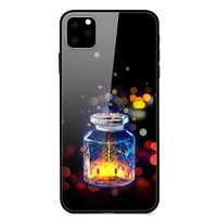 for apple iphone 11 pro phone case tempered glass case back cover with black silicone bumper series 1