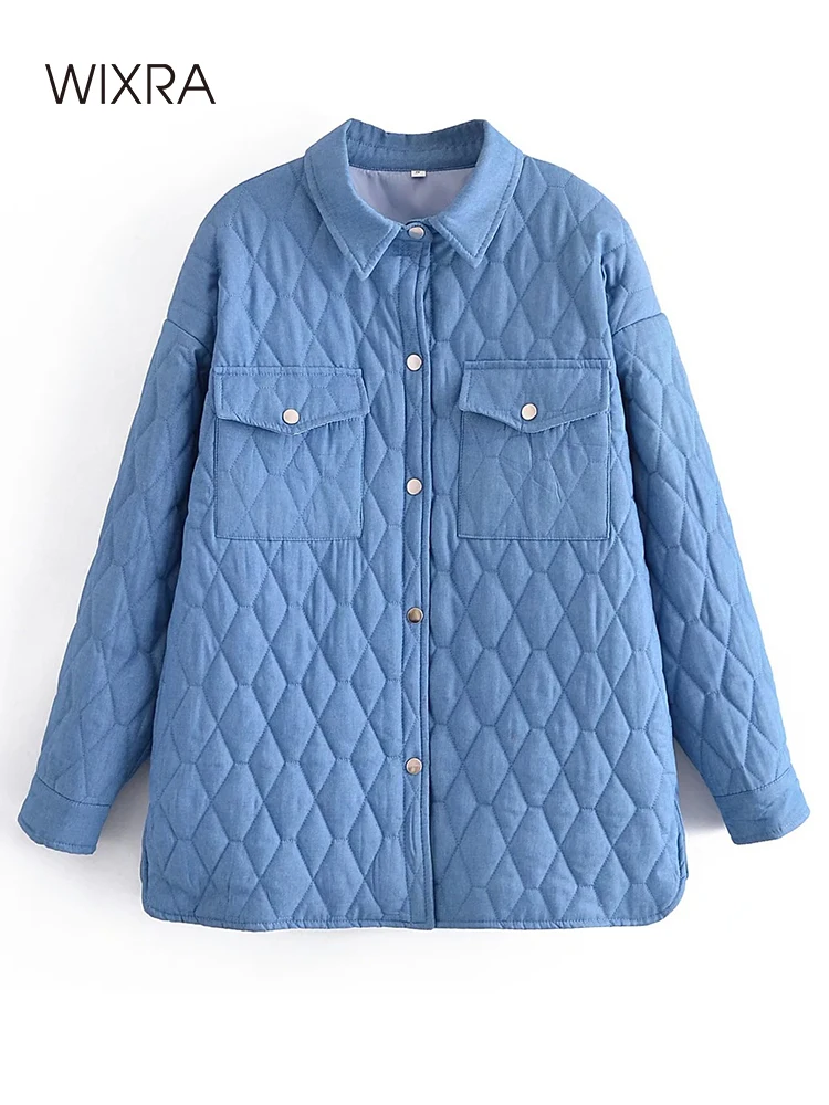

Wixra Womens Jacket Solid Turn Down Collar Single Breasted Overcoat Casual Coats Ladies Streetwear Autumn Spring Outwear