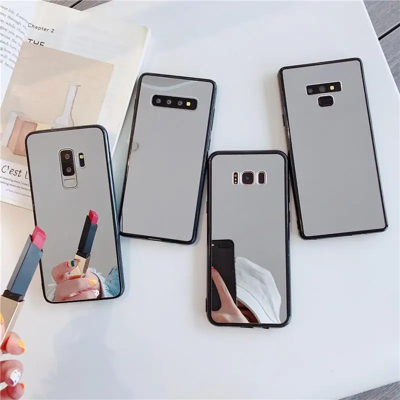 Glossy Make-up Mirror Soft Silicone Cases for Samsung Galaxy Note10 Note9/8 S10 S9 S8 J8 J6 J4 A50 A70 A40 A30 A20e Phone Cover |