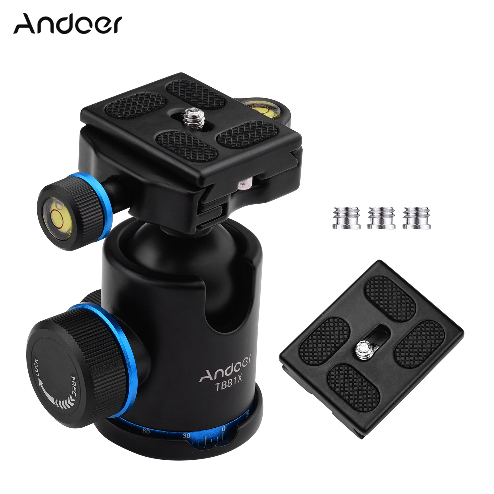 

Демпфер для панорамной шариковой головкой Камера Штативная головка 10 кг Грузоподъемность шаровая Головка трипода с пластиной быстрого кре...