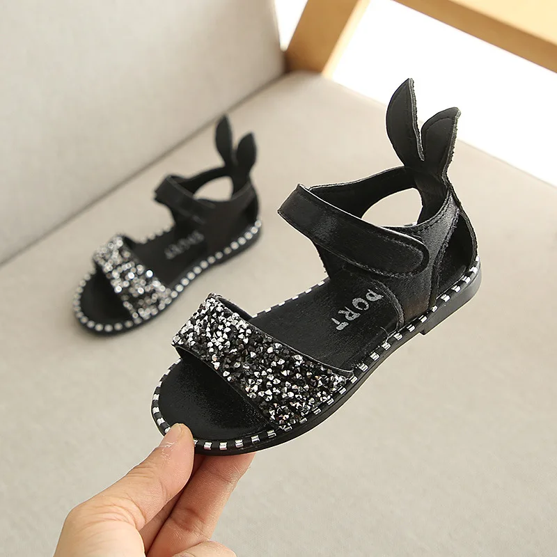 2020 летние сандалии для девочек блестящие туфли в стиле Принцесса маленьких