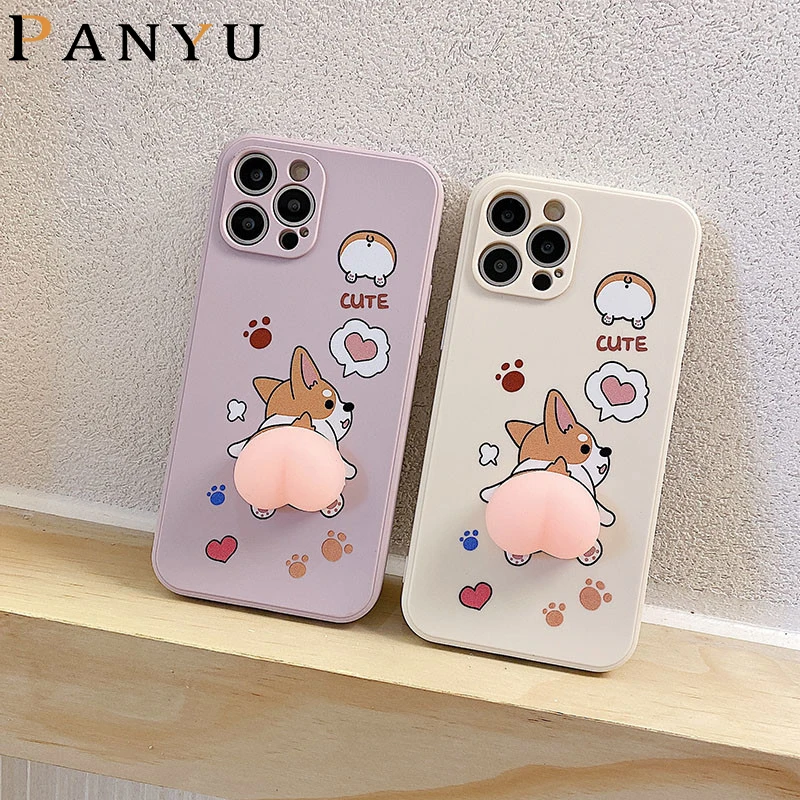 

Cartoon Dog 3D Peach Candy Phone Case For Xiaomi Mi 11 Lite Poco x3 nfc F3 M3 C3 Soft TPU Cover For Redmi Note 9 10 9s Pro MAX
