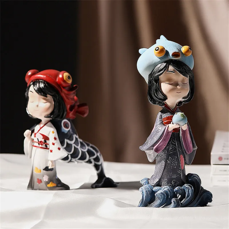 HHT японский мультфильм Скульптура девушки настольные украшения дома бабочка