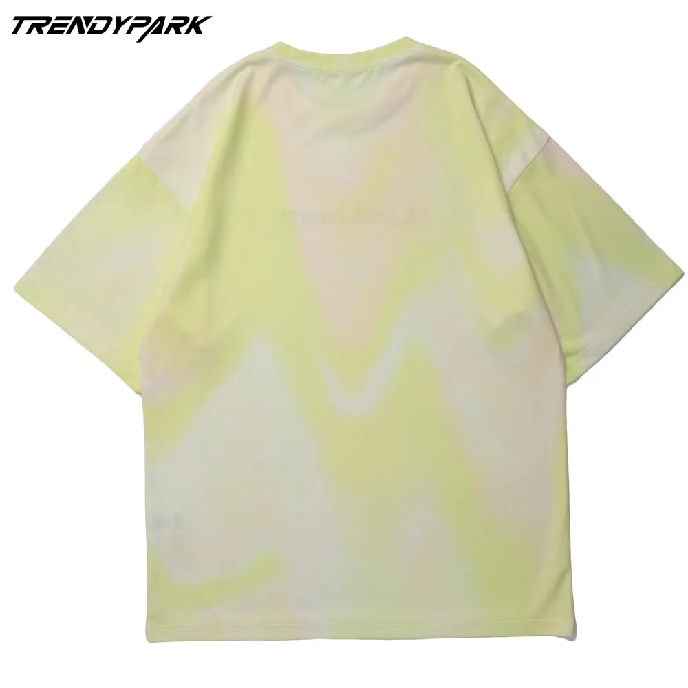 

Men's T-shirt Tie-dye Gradient Print Short Sleeve Tee Hip Hop Oversized Cotton Casual Harajuku Streetwear Top Tshirts Clothing