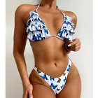 Многослойный пикантный комплект бикини с рюшами, женский купальник с принтом, купальник пуш-ап, женские купальные костюмы, пляжные бикини для девочек