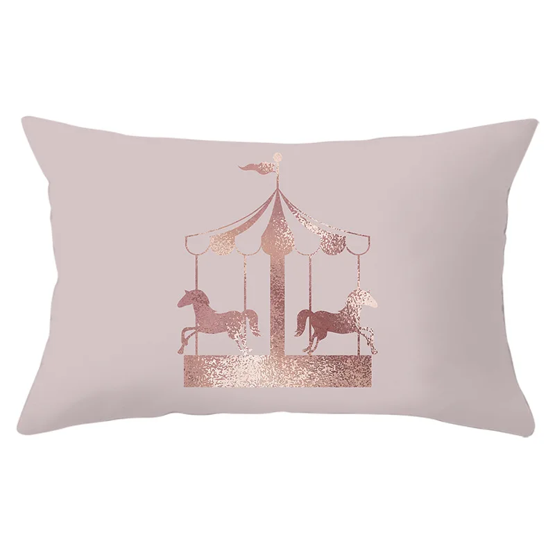 

Rose pink gold geometric printing series peach skin waist pillowcase home sofa pillowcase square cushion wholesale