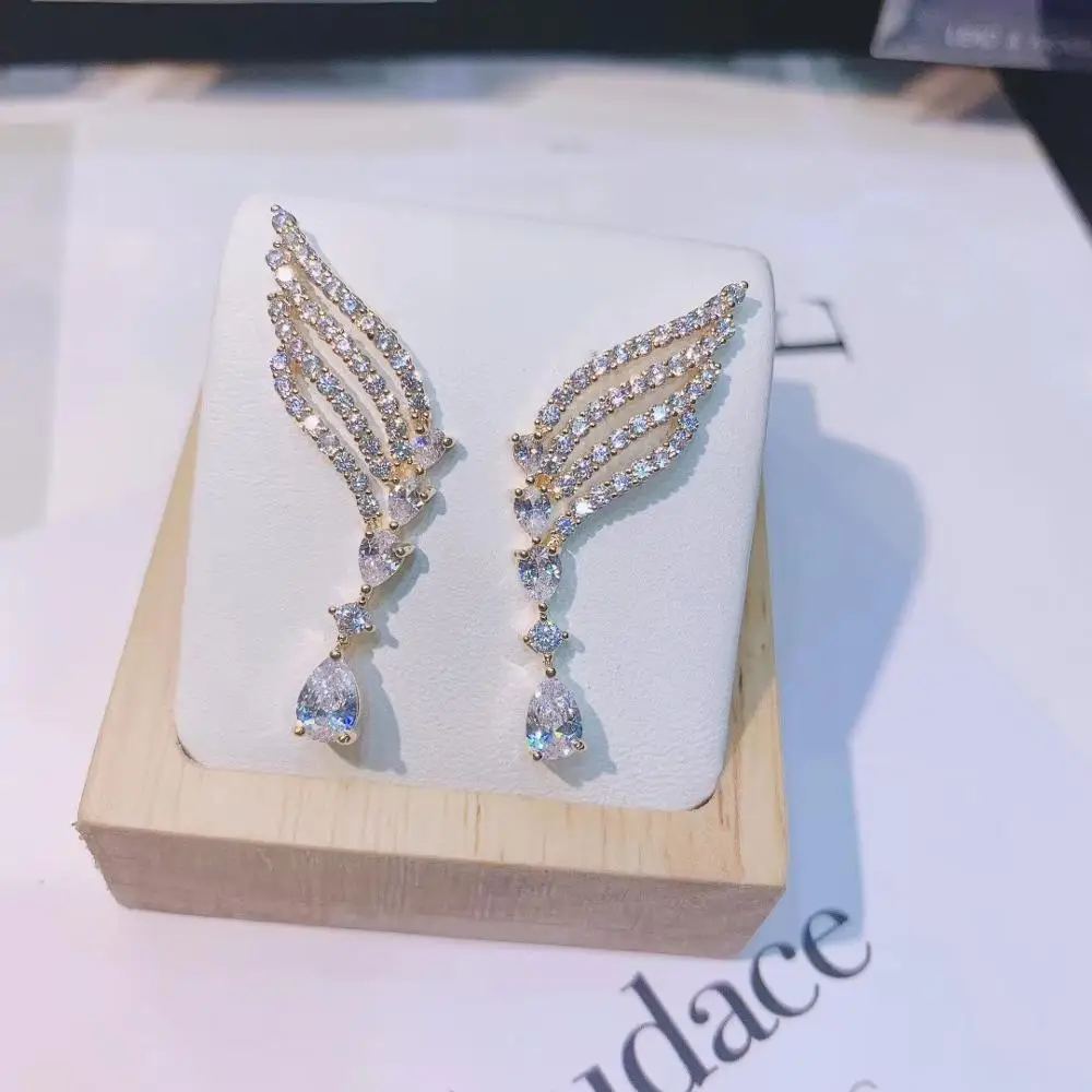 YANMEI CZ Geometric Earrings For Women Half Circle Crystal The Wheel Earring Luxurious Pendientes Accessories YME9311 | Украшения и