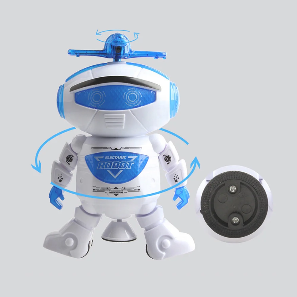 

Dancing Robot Musical and Colorful Flashing Lights Toy 360 Degree Rotating Electronic Robot - Battery Included (White)
