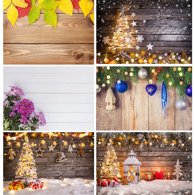 

ZHISUXI Vinyl Custom Photography Backdrops Flower and Wooden Planks Theme Photography Background 19927HN-01
