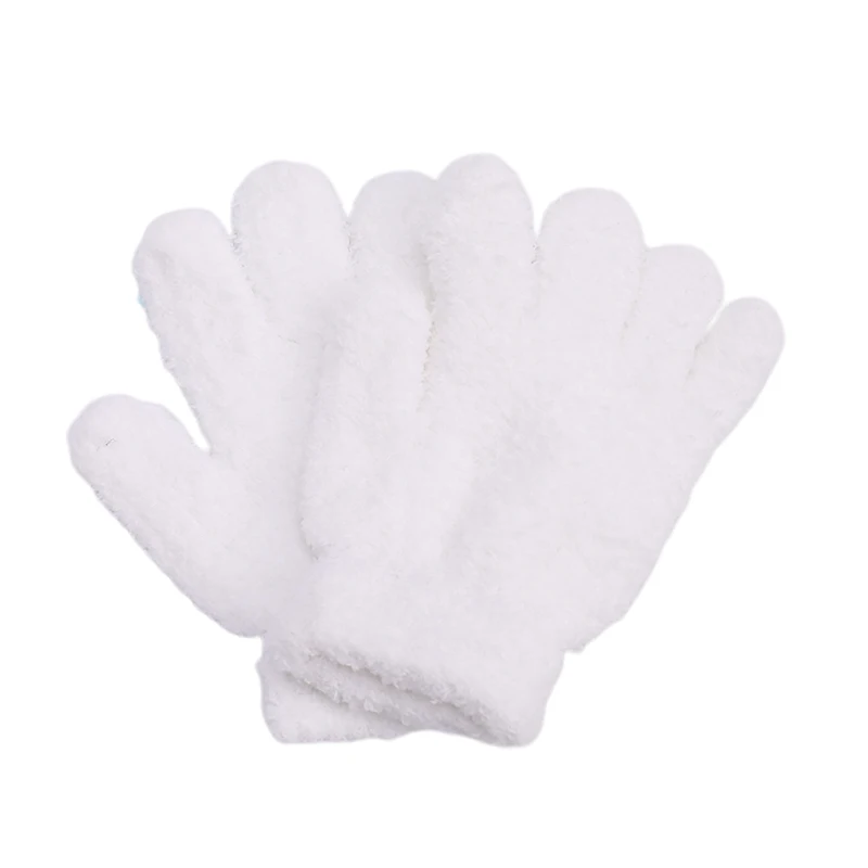 

Warm Coral Fleece Thicken Kids Gloves Winter Keep Warm Children Baby Plush Furry Full Finger Mittens Soft Gloves For 7-11Years