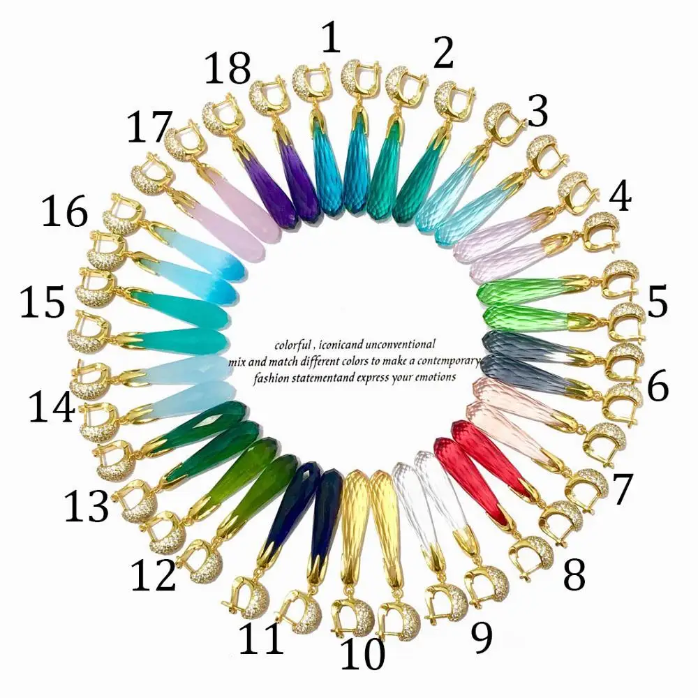 Женские серьги с кисточками золотистые в форме капли воды яркими кристаллами