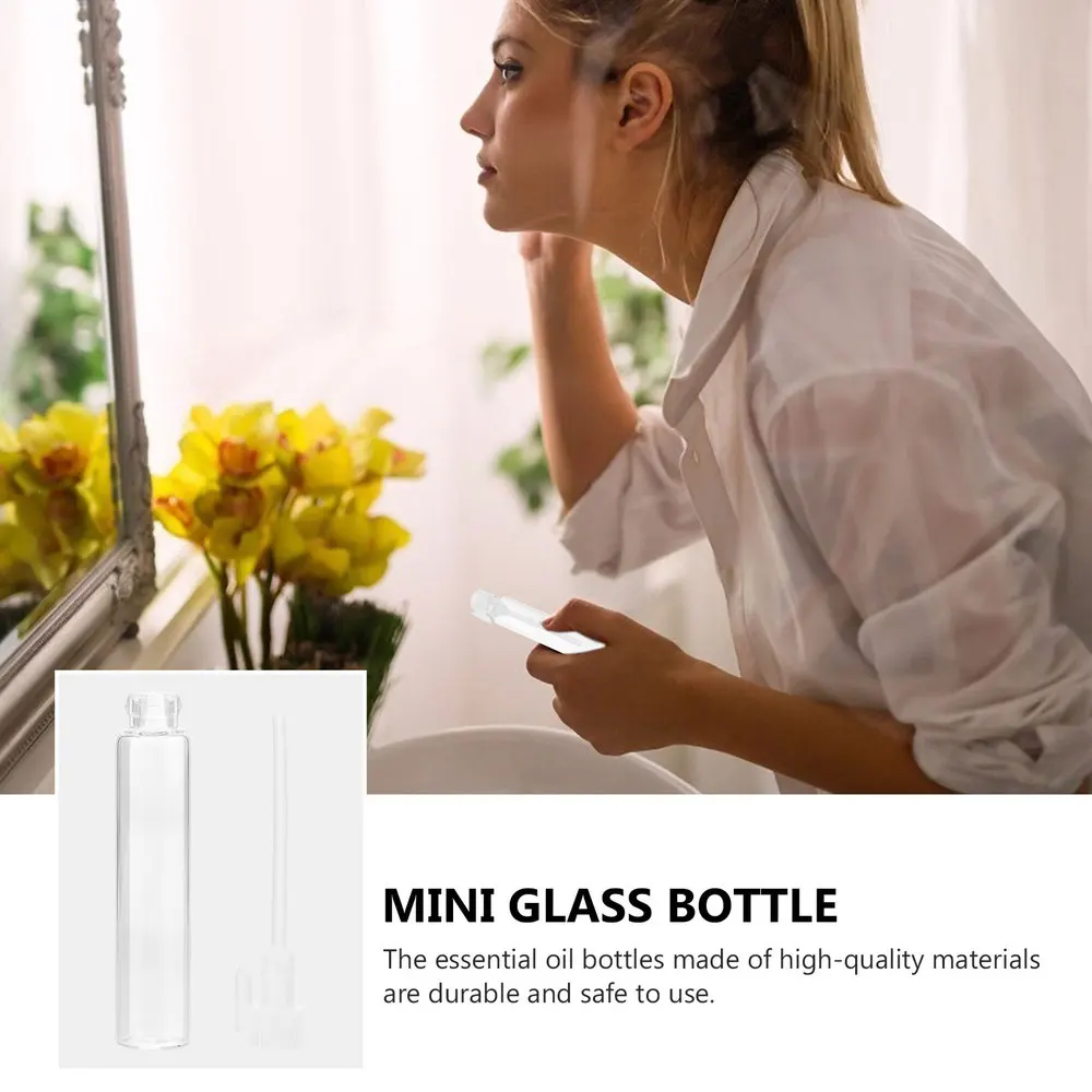 

50pcs 2ml Mini Essential Oil Bottles Travel Glass Storage Bottles (White)