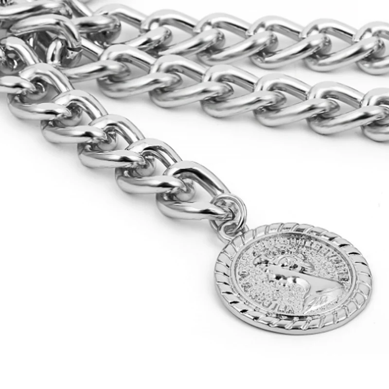 

For Women Dress Metal Luxury Punk Waist Belts Belt Silver Golden Gold Chain Dresses Belt Female Tassel