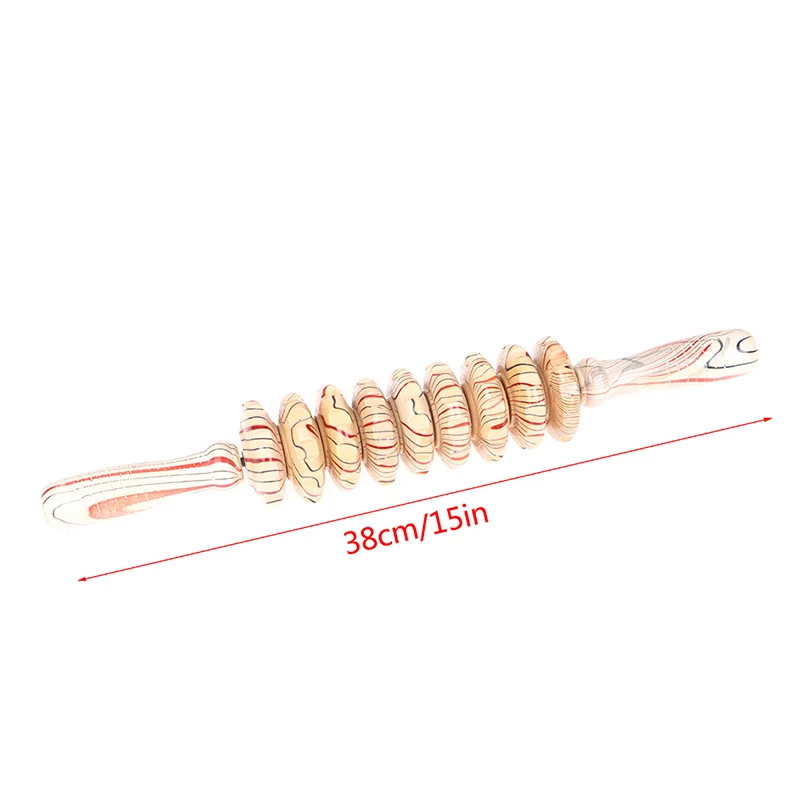 

9Wheel Wooden Abdomen Massager Multifunctional Fitness Roller Stick Muscle Relax