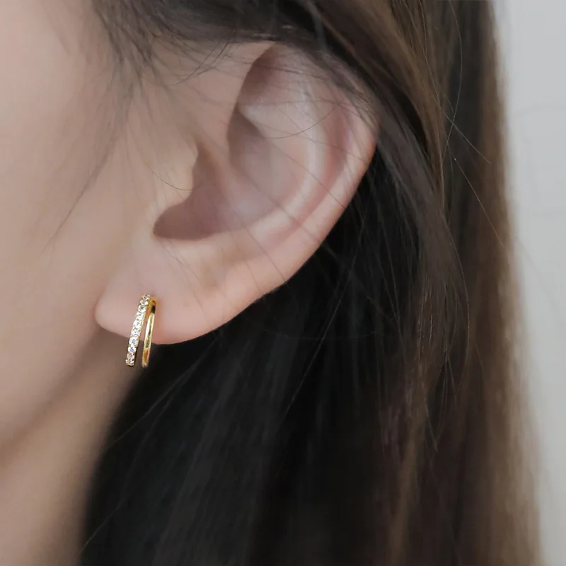 925 стерлингового серебра Винтаж C крючки маленькие серьги гвоздики простая