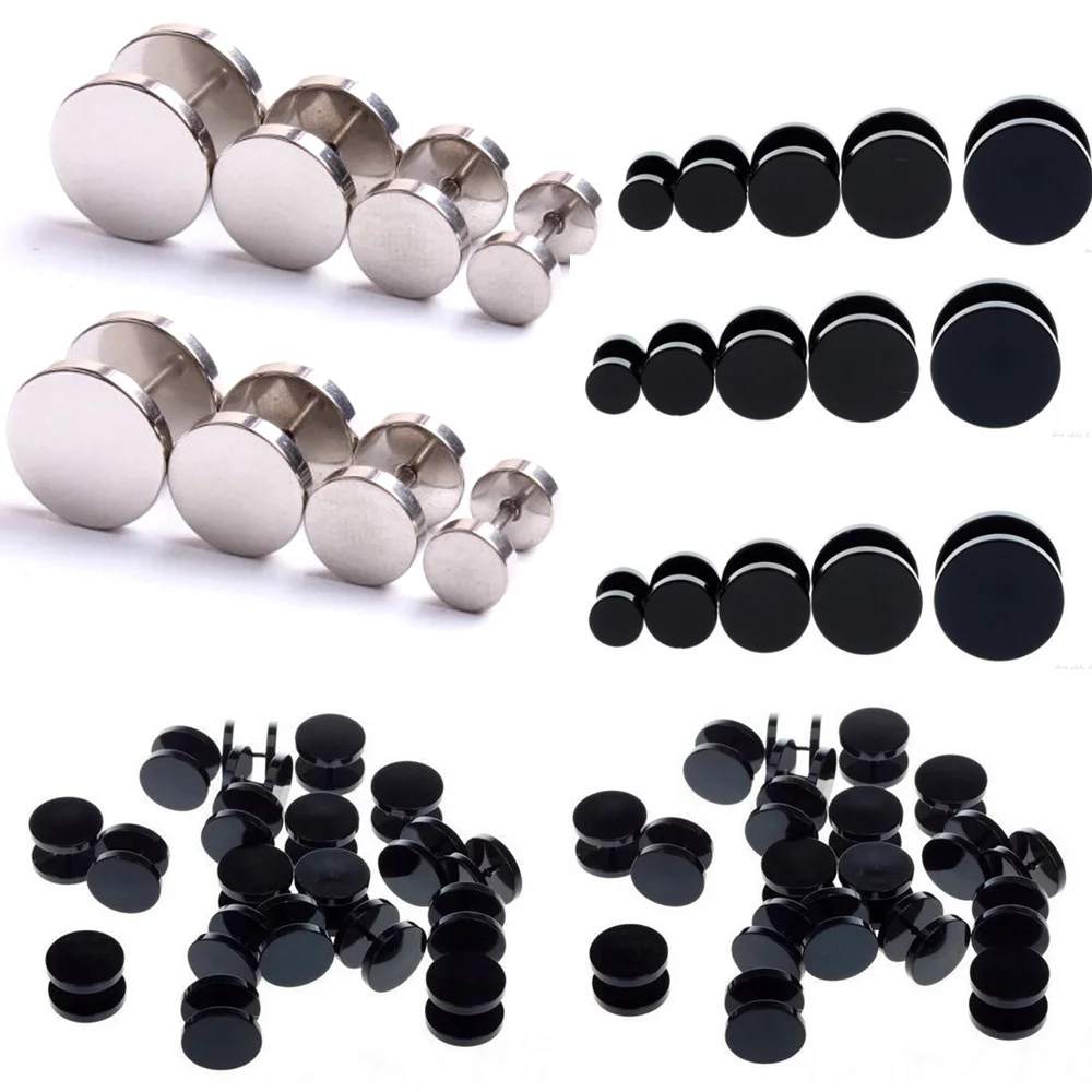 2 шт./лот хирургическая сталь серебро черный обманка искусственный пирсинг