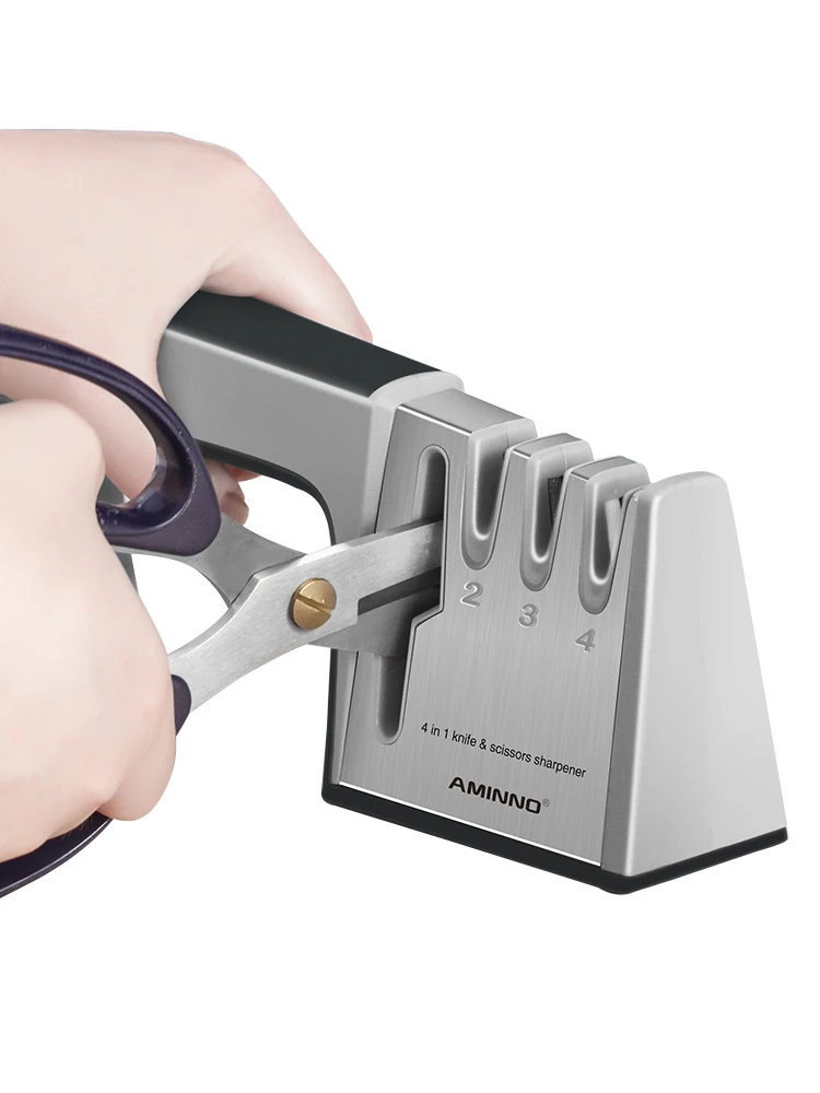 

Бытовая точилка для ножей 5MD079, профессиональный 4-ступенчатый брусок для заточки, Многофункциональный прочный кухонный инструмент