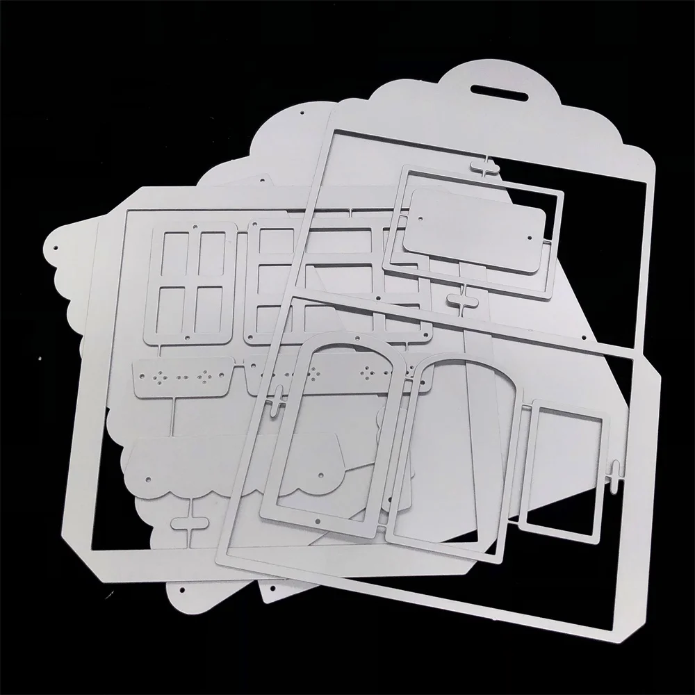 kscraft cute house treat box metal cutting dies stencils for diy scrapbooking decorative embossing diy paper card free global shipping