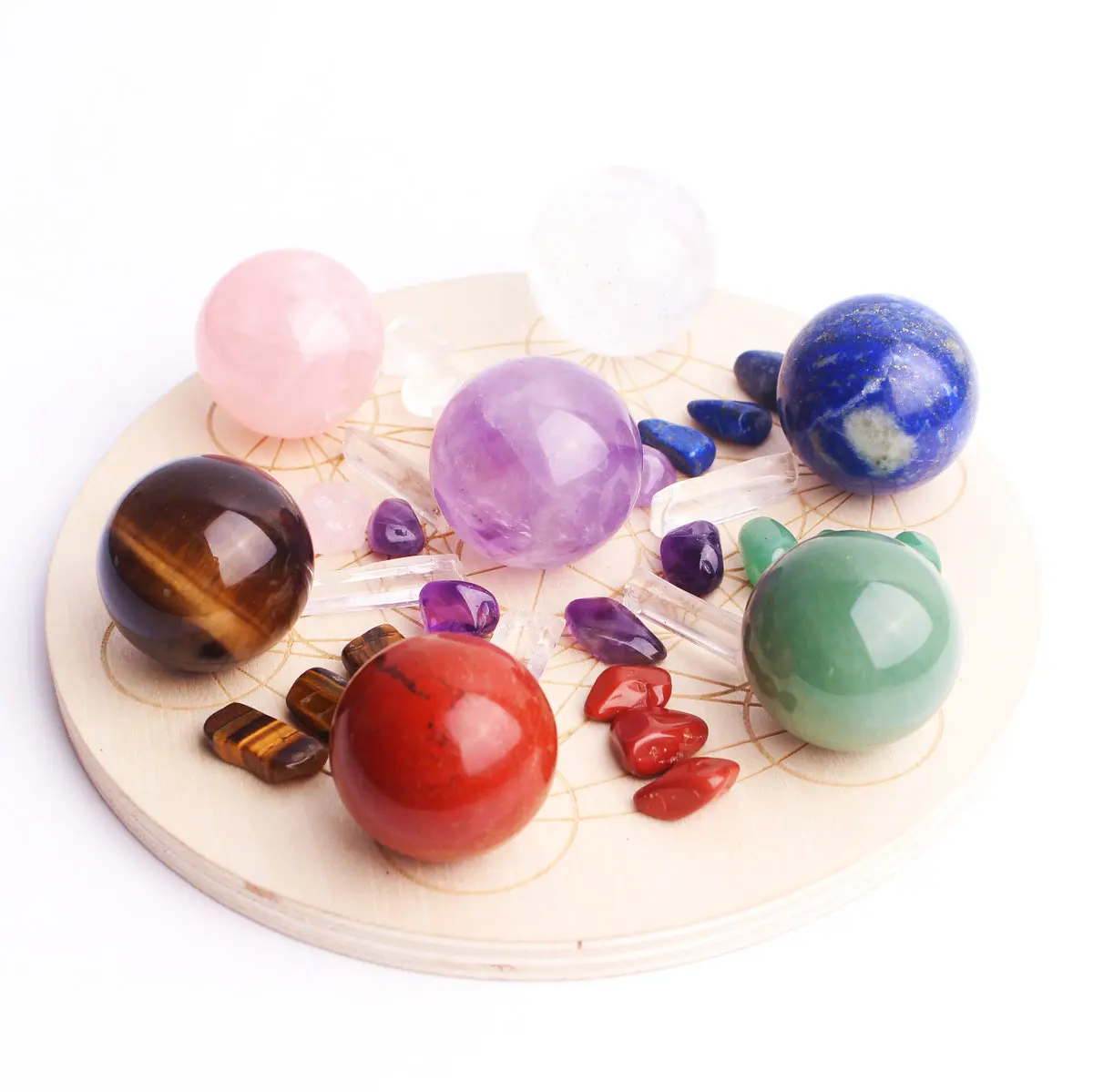 Натуральный кристалл палочка 7 Чакра рейки мяч Меркаба Платоническая твердая