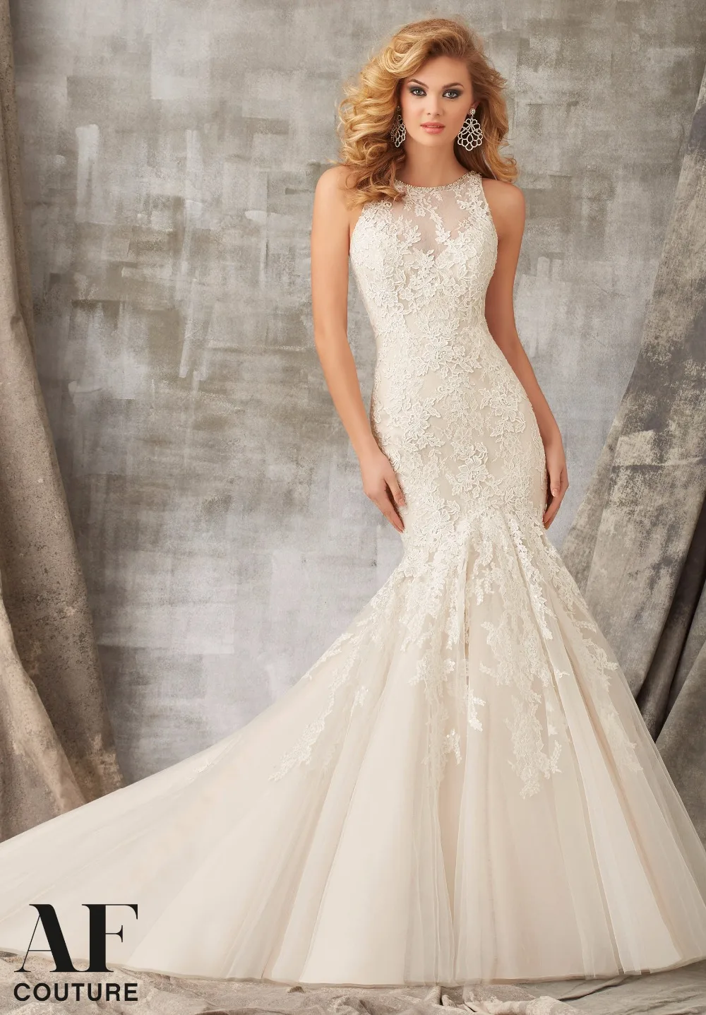 

Custom Size vestido de noiva Mermaid Lace Backless Lace Beading Sexy bridal Gown 2018 abendkleider mother of the bride dresses