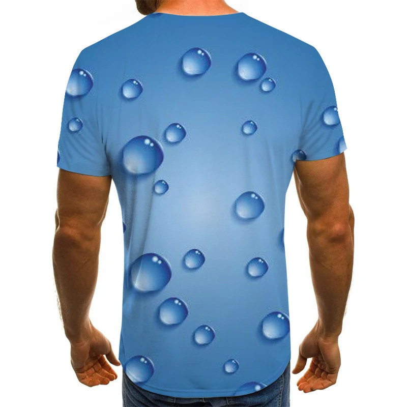 

2021 new casual personality T-shirt men's round neck short-sleeved men's T-shirt summer high dripping street style 3DT shirt top