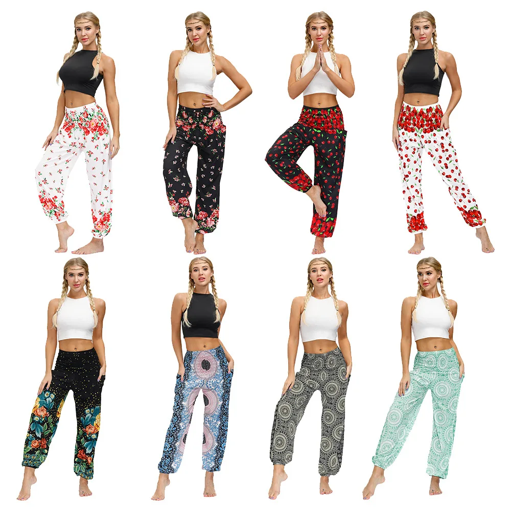 

New Floral Print Women Casual Sports Yoga Pants Loose Lantern Leggings Sport Women Fitness Soft Comfortable Sport Leggings