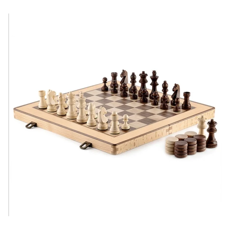 

15x15 дюймов буковая древесина, набор роскошных больших шахматных игр с кардом, Высококачественная профессиональная настольная игра, шашки-40