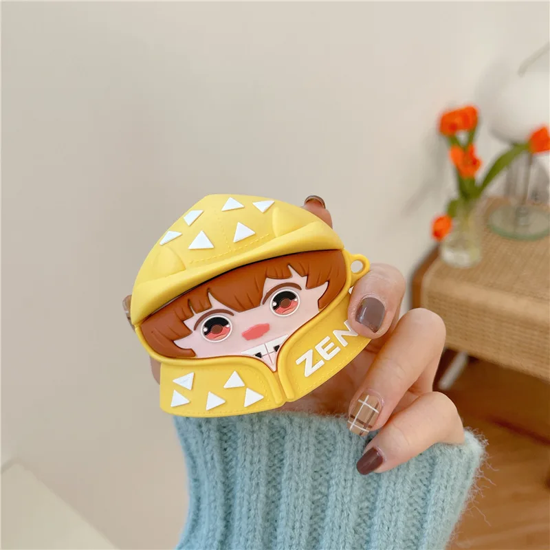 Силиконовый чехол для наушников Airpods 1 2 Pro защитный беспроводных с аниме