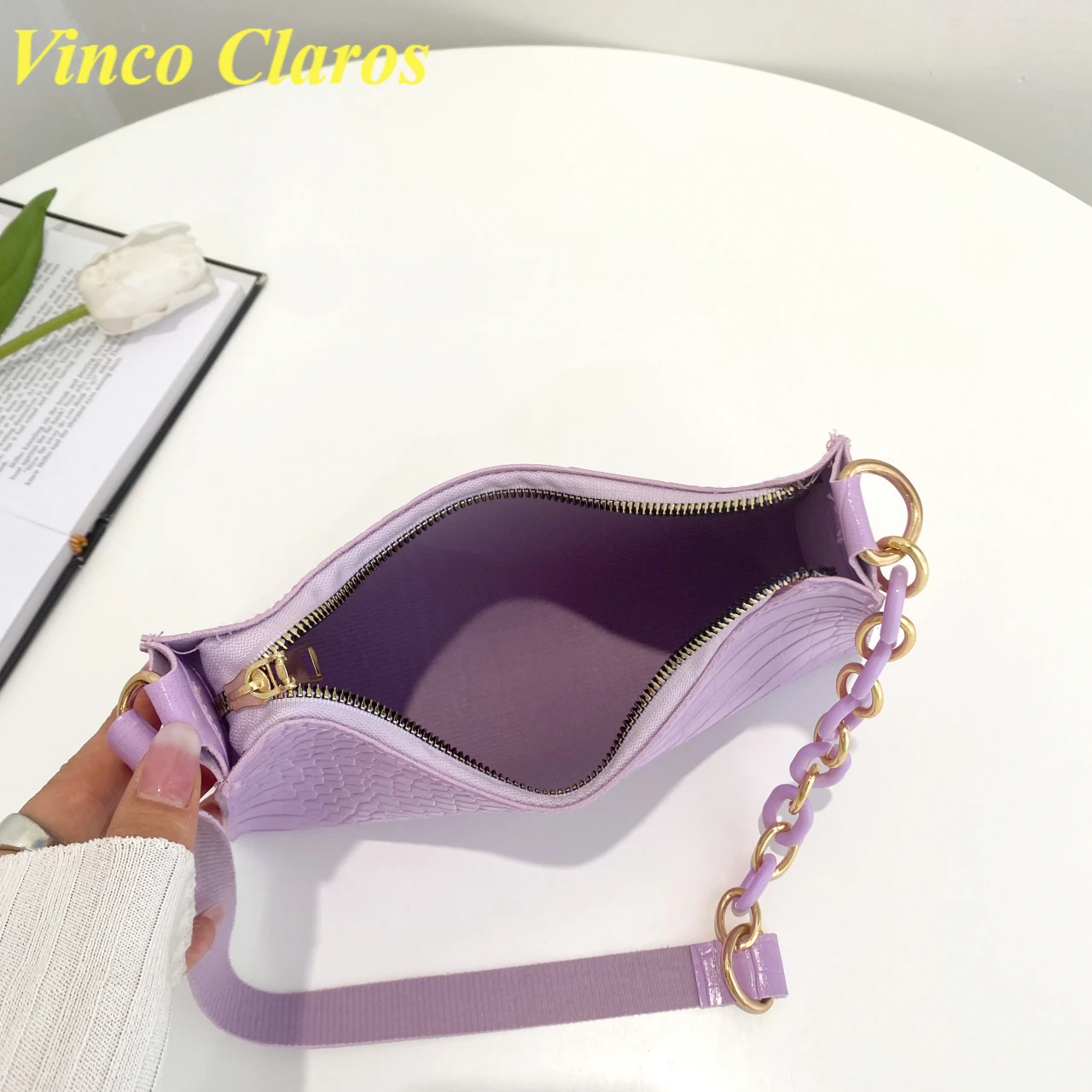 

Fashion Alligator Baguette Shoulder Bags Women Chain Underarm Hand Bags Brand Purses and Handbags PU Leather Sac A Main Cheap