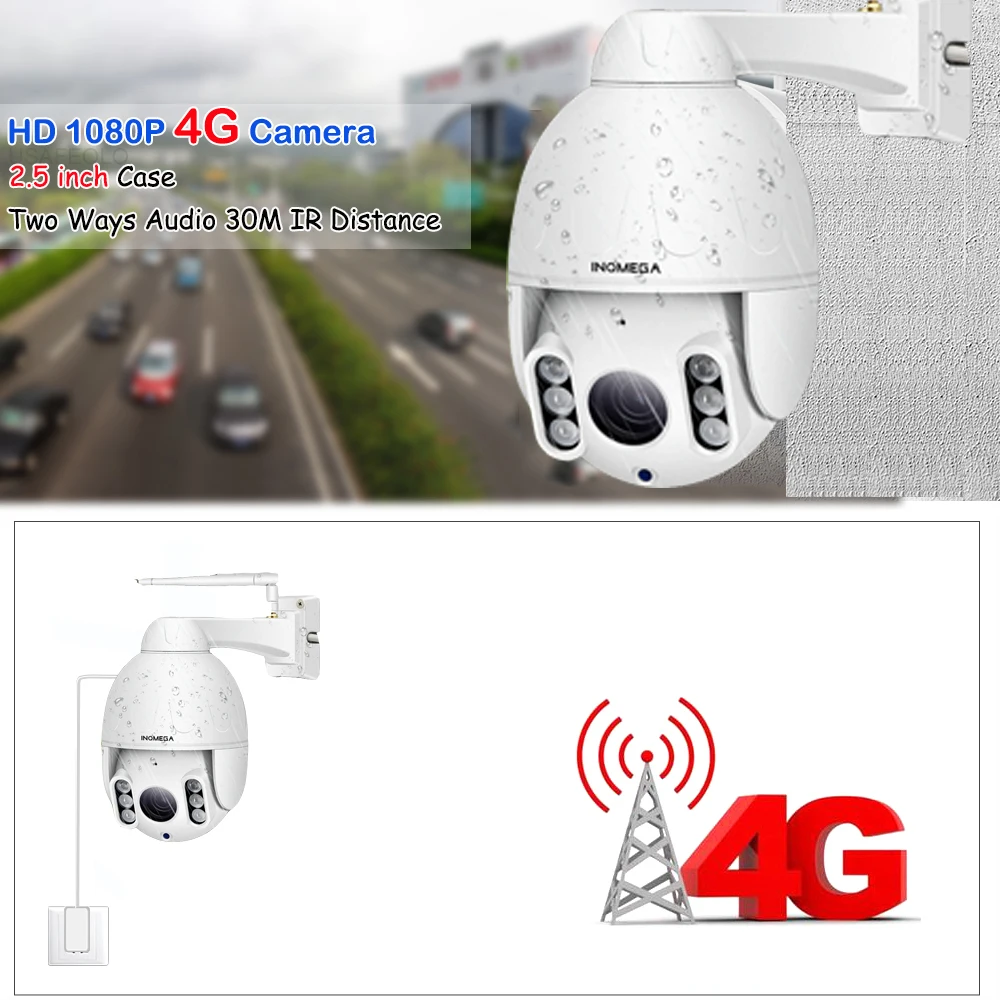 INQMEGA 4G sim карта камера WIFI 2MP 1080P купольная PTZ Беспроводная GSM IP безопасности