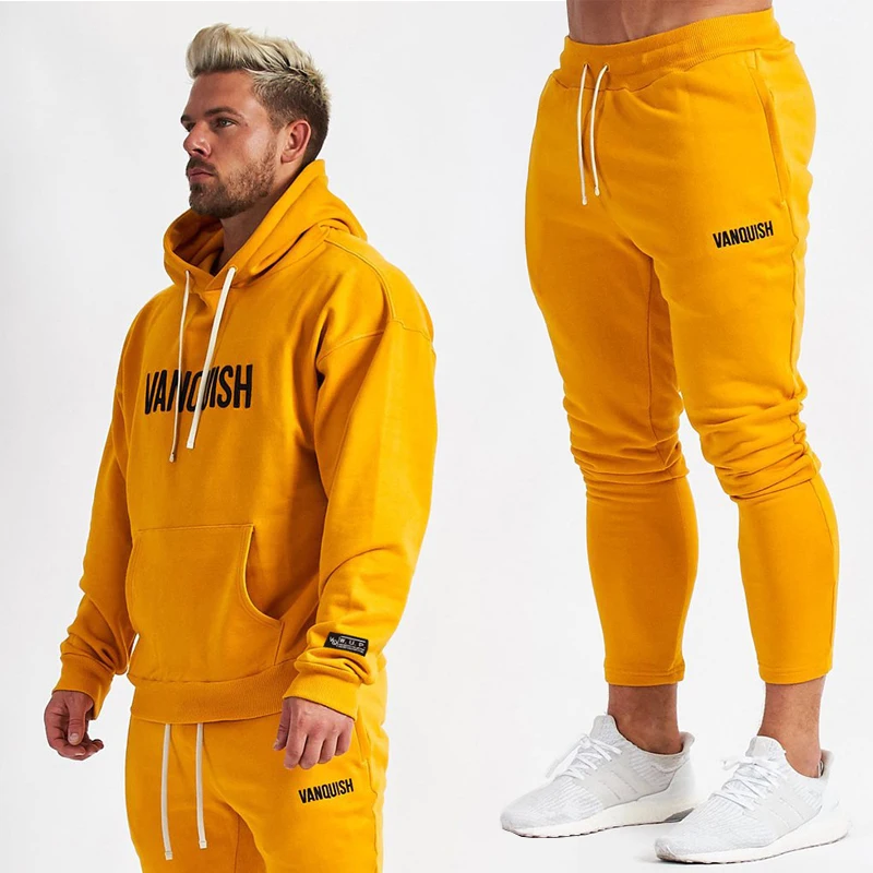 

Men's suit, spring and autumn new pure cotton sports fitness two-piece jogging outdoor fitness training sportswear
