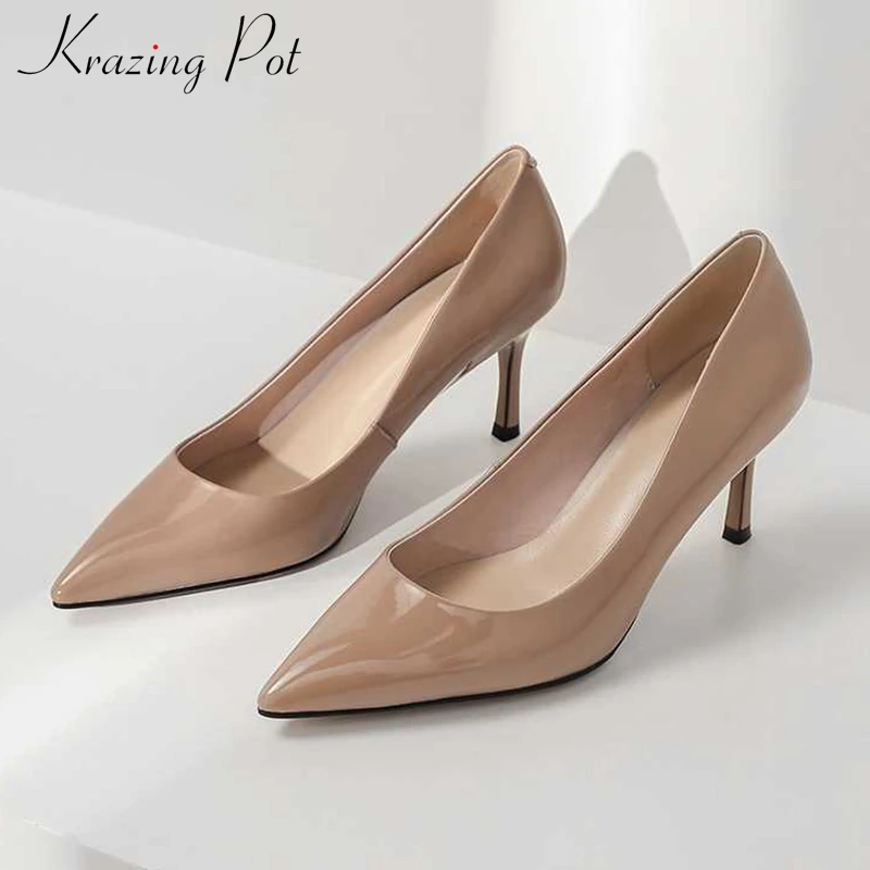 Туфли Krazing pot женские на высоких шпильках Классические однотонные заостренный