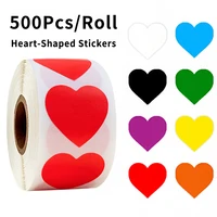 500 pcsroll chroma heart labels stickers color code label stickers 1 inch white red blue pink yellow black stickers stationery
