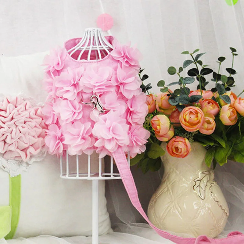 Шлейка и поводок для собак стильный жилет маленьких пород прогулок с щенками