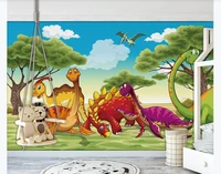 xue su custom photo wallpaper mural jurassic dinosaur park forest grass pterosaur childrens room background wall