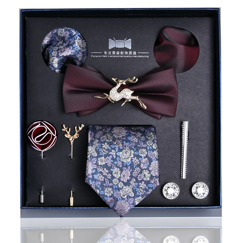 Галстук мужской деловой вариант карьерный комплект из 8 предметов Подарочная коробка подарок на день рождения парня старшего возраста Нови... от AliExpress RU&CIS NEW