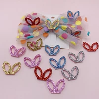 50pcslot 3 52cm shiny ear patches girls hair accessories sequins padded appliqued for bb clip decoration