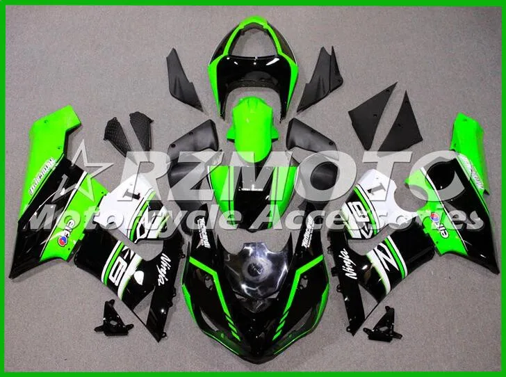 

Новинка из АБС-пластика для мотоцикла обтекатель комплект подходит для kawasaki Ninja ZX6R 636 2005 2006 05 06 6R ZX-6R кузов комплект зеленый крутые тачки