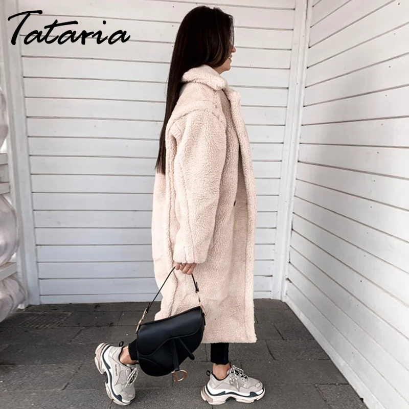 

Women Teddy Coat Plush Outwear Winter Jacket for Women Teddy Hair Long Coat Female Thick Cotton Warm Cotton Parkas