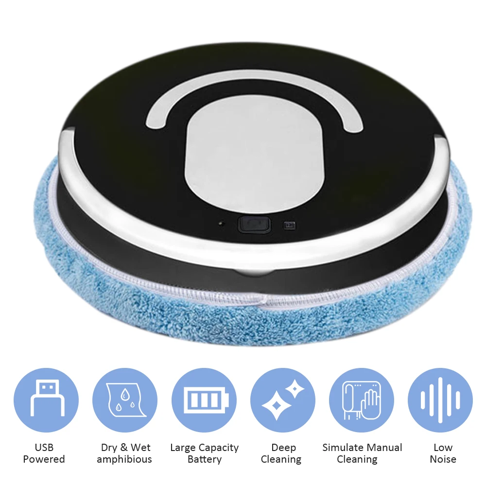 

5V Robot Vacuum Cleaner Mopping Robot Automatic Mopper Powerful Low Noise USB Rechargeable Sweeping Sweeper 3 Cleaning Modes