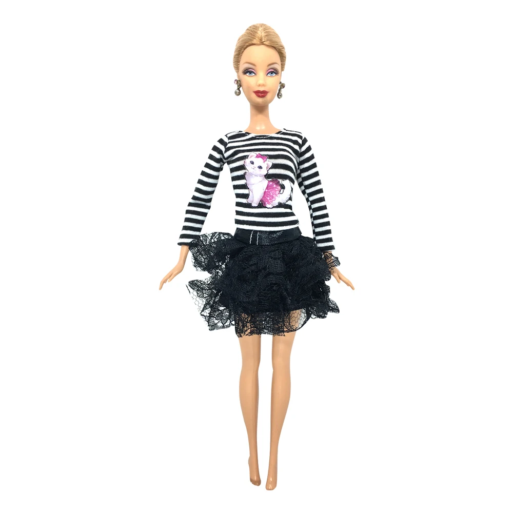 

10 Pcs /Set Doll Hot sale Outfit Fashion Clothes Casual Party Dress Suits For Barbie Doll Best Gift Baby Toy Doll Clothing