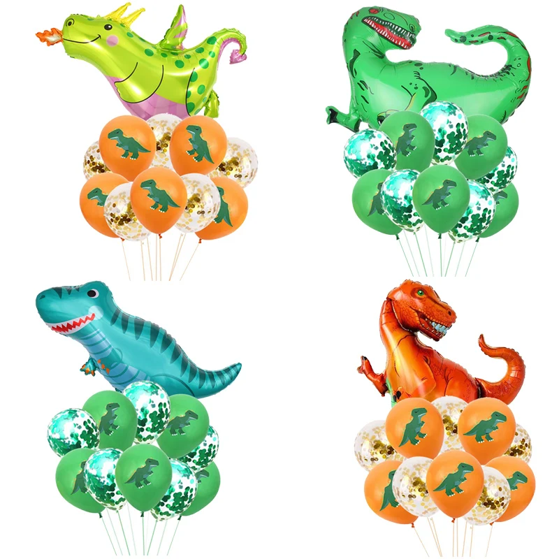 Roar динозавр украшение вечерние воздушные шары будет один вечеринка для мальчика