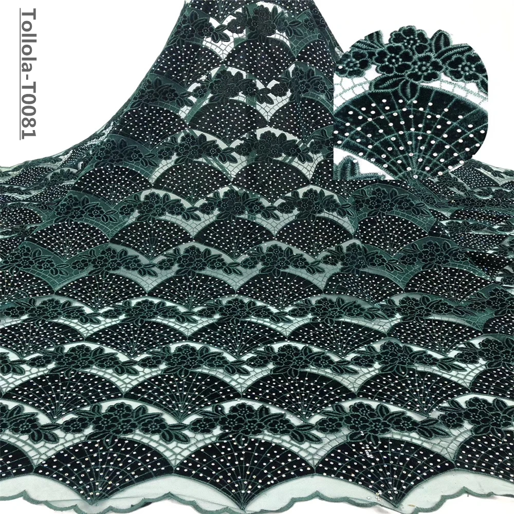 Африканская французская бархатная ткань с кружевом 2019 Высококачественная