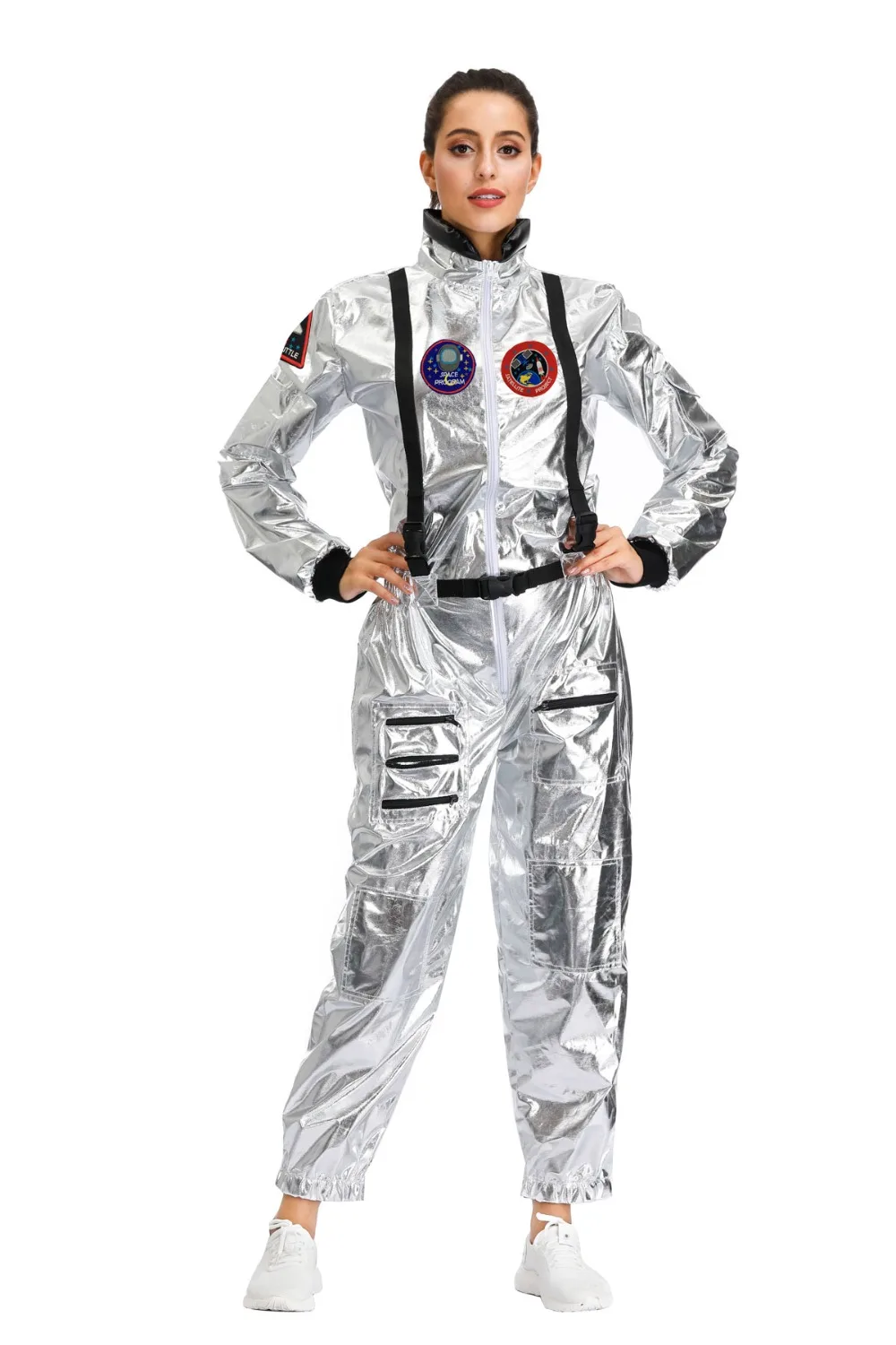 Men Astronaut Alien Spaceman Cosplay Halloween Costumes Carnival Party Adult Women Pilots Outfits Group Couple Matching Clothes