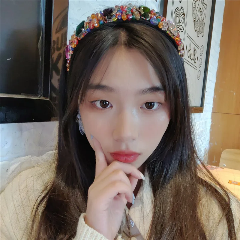 Женская повязка на голову в стиле барокко со стразами стразы геометрический